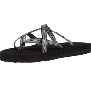 Teva Women's Sandals Sz8 Black Striped Flip-Flop